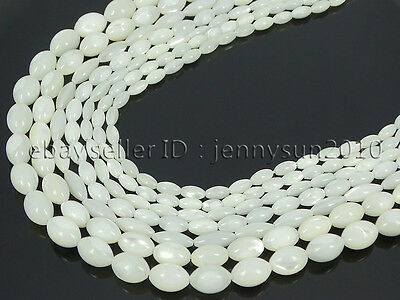 Natural White Mother Of Pearl Mop Shell Rice Spacer Loose Beads 16''