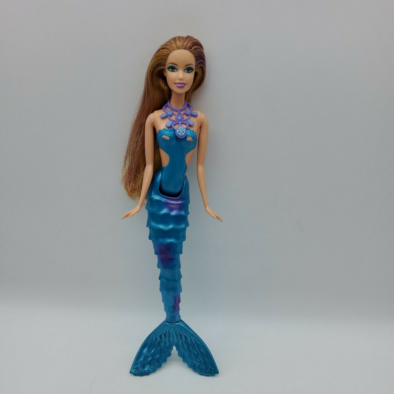 Barbie In A Mermaid Tale Doll, Blue Co-star, Brown & Purple Hair, Brown Eyes
