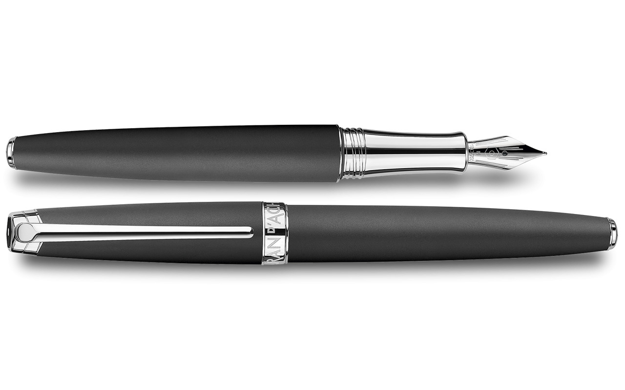 Caran D'ache Leman V2 Black Matte Silver Fountain Pen Medium 4799.496