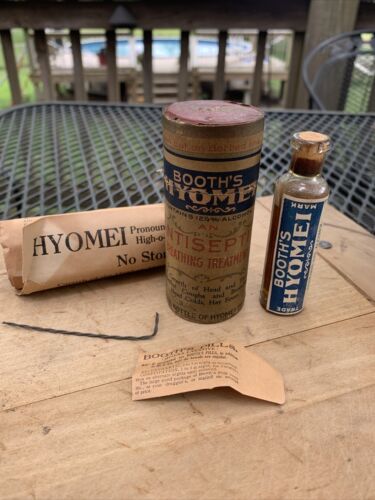 Antique Quack Advertising Medicine Bottle Booth's Hyomei Breathing Treatment