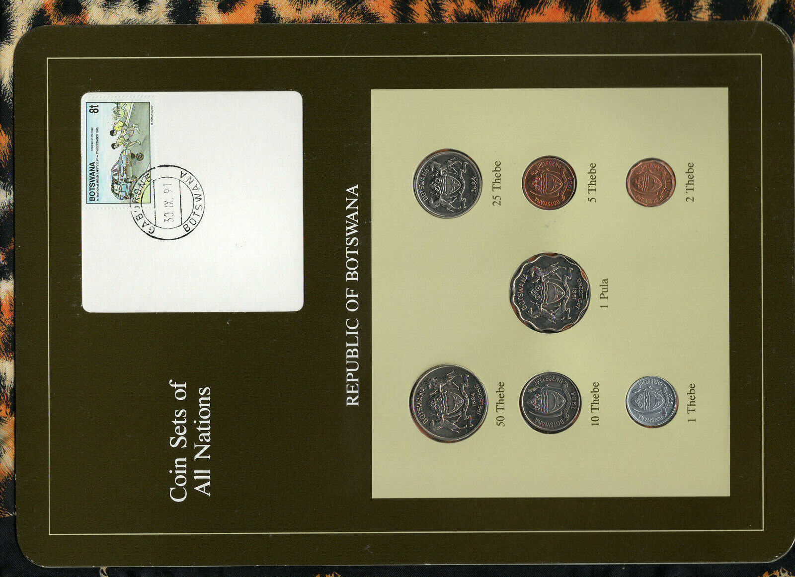 Coin Sets Of All Nations Botswana 1981 & 1984 Unc Unique Stamp And Date 30 Ix 91