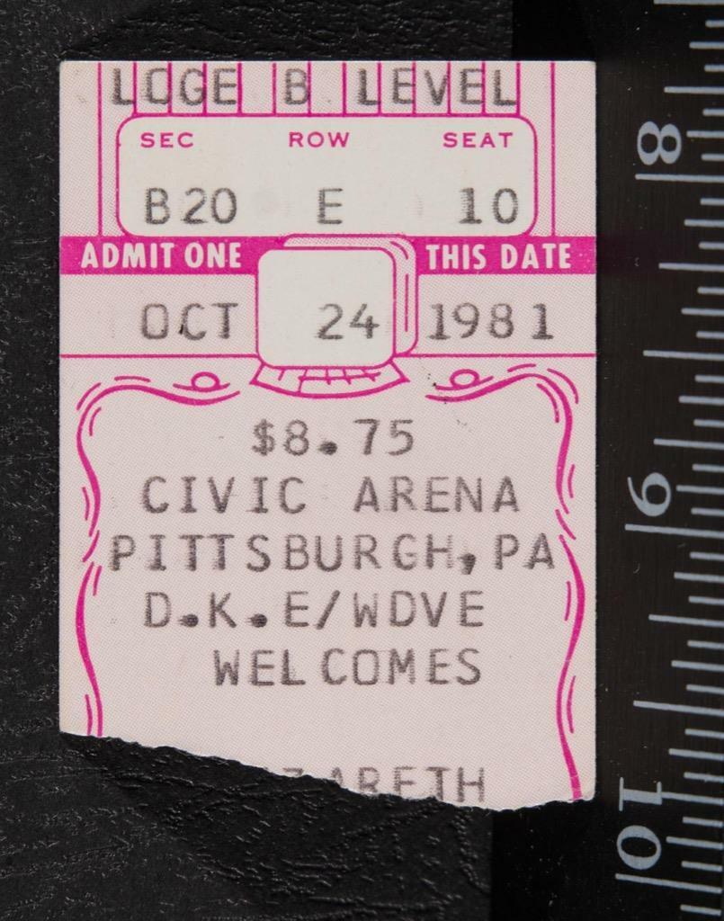 Vintage Nazareth Ticket Stub October 24 1981 Pittsburgh Civic Arena Tob