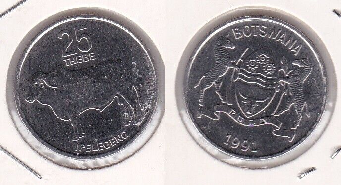 Botswana - 25 Thebe 1991 Unc / Aunc Lemberg-zp