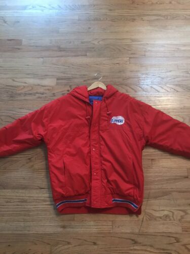 Vintage 80s / 90s Los Angeles Clippers Starter Jacket Red Mens M Hood Kawhi Pg13