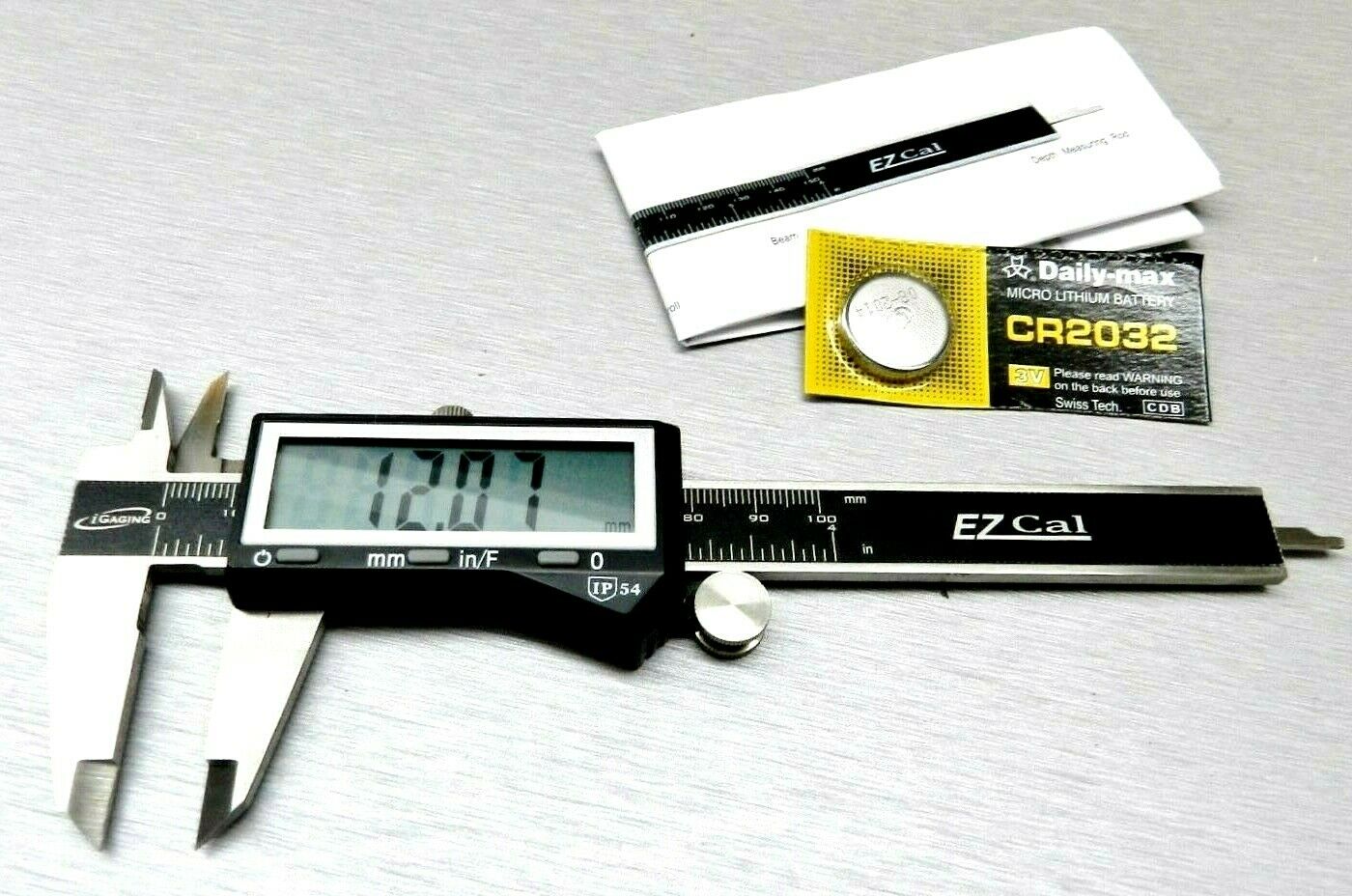 4" Digital Electronic Caliper By Igaging Fractional 3 Way Lcd Stainless Ez Cal
