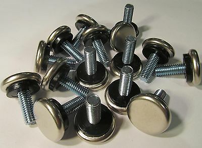 20 New Adjustable Heavy Duty 3/8" Threaded Furniture Cushion Glide Levelers/feet