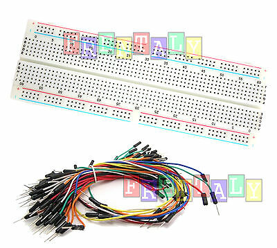 Combo2 830 Points Solderless Pcb Breadboard Mb102 & 65pcs Jumper Cables Arduino