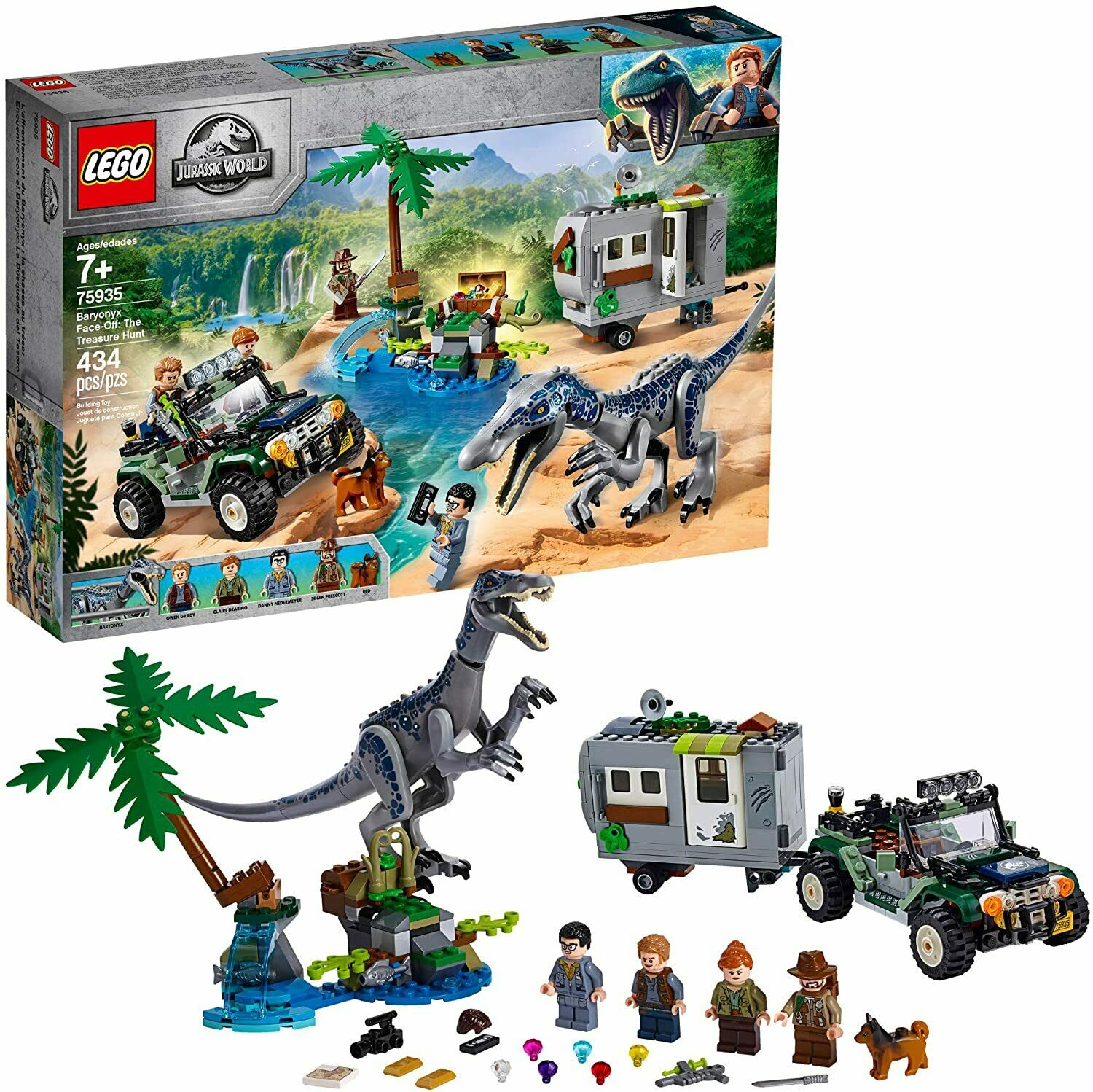 Lego Jurassic World Baryonyx Face-off: The Treasure Hunt Toy Dinosaur Building K