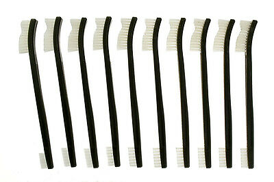 New 10pc 7" Double Ended Gun Cleaning Brush  Plastic Handle Set - Nylon Bristles