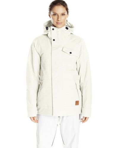 New Oakley Womens Showcase Bzi Jacket Winter Arctic White Skiing Snowboarding M