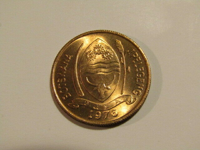Botswana 1976 5 Thebe Unc Bronze Coin
