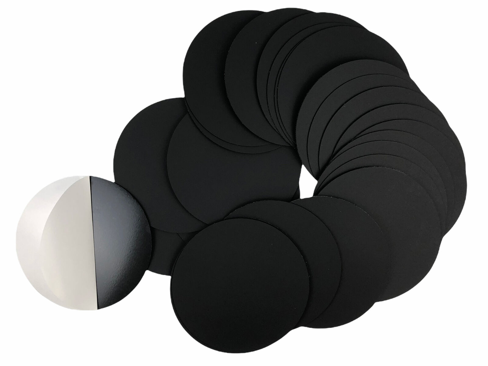 25pk Black Acrylic Circle Discs Round Plexiglas Laser Cut Sheet 7-3/8" Diameter