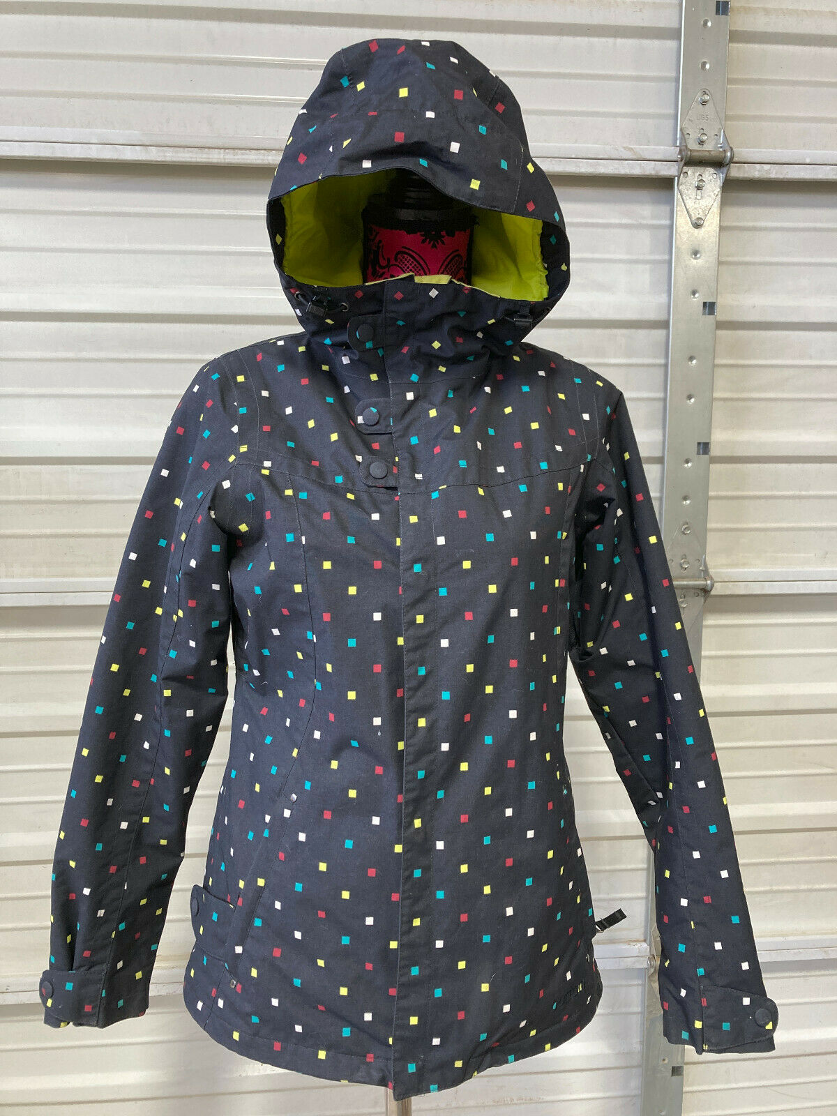 Burton Snowboard Jacket - Womens Small - Dryride - Squares - Ski Snow Winter