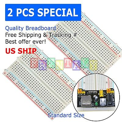 2x Mini 400 Points Prototype Pcb Solderless Breadboard Protoboard